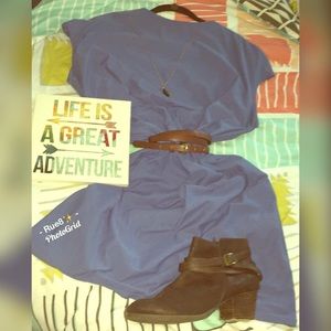 Light Blue T-shirt Dress with Satin Liner. 🔷